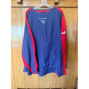 Puma Tennessee Titans NFL Windbreaker Mens XL Navy Red Pullover Vintage Vented